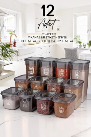 12-Piece Labeled Moly Rectangular Food Storage Container Set - Kitchen Life