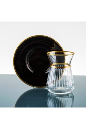 12 Piece Luxury Irem Tea Set for 6 People İREM PŞB. BLACKB. ROD - Paşabahçe