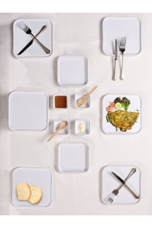 12 Piece Performance Series Breakfast Set & Dinner Set & Cake Service - Evimsepette