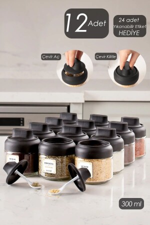 12-Piece Spice Rack with Spoon|glass Spice Rack|spice jar Set|dowry Spice Rack MSK-2383373633 - Selenica