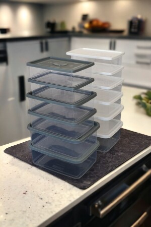 12-Piece Storage Container Deep Freezer Microwaveable Snack Bowl Large: 1500ml Medium: 1000ml Small: 750ml - Maviköy