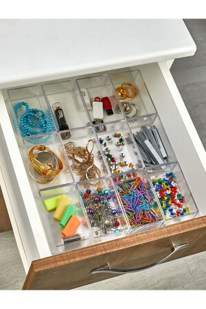 12 Pieces Crystal Drawer Organizer Makeup Jewelry Organizer Presentation Bowl 300ml - Aslife Home