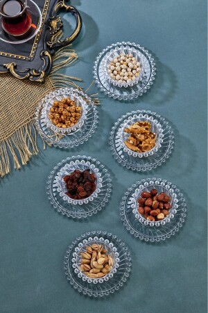 12 Pieces for 6 People Mika BONCUK Snack Bowl - Sugar Bowl - Jam Bowl - Mica Bowl and Coaster - Behila