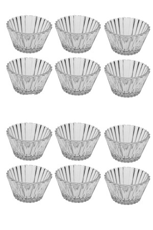 12 Pieces Glass Mini Sauce Bowl, Jam Bowl, Turkish Delight Bowl, Coffee Serving Plate LGY-00170 - LaGabya