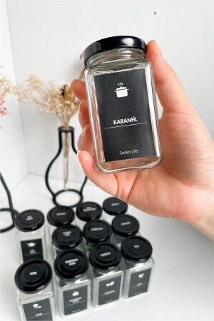 12 Pieces Metal Spice Jar with Lid and 40 Spice Labels Set - 160ml Szkmn08 - Sezka Life