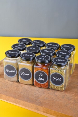 12 Pieces Metal Spice Jars with Lids and 24 Spice Labels Set - 160ml Szkmn10 - Sezka Life
