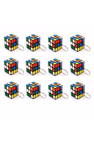 12 Pieces Mini Rubik's Intelligence Cube (Patience Cube) 3x3 Keychain KK-36000 - Bibizde