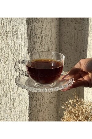 12 PIECES PEARL BEADED NESCAFE AND TEA CUP SET - Pirilti Avm