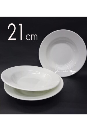 12 Pieces Sturdy White Melamine Hollow Dinner Plate 21cm Home Restaurant Type Portion Juicy Meal Boiling Bowl abn-2022-230522-21-3 - İstoç Türk