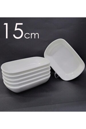 12 Pieces White Melamine Boat Plate 15x10cm Medium Size Salad Plate Affordable for Daily Use Oval Plate es-2021--11--03--19 - abnturk