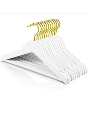 12 Pieces White Wooden Look Children's Hanger Baby Hanger Clothes And Dress Hanger 1. quality - İstoç Avm