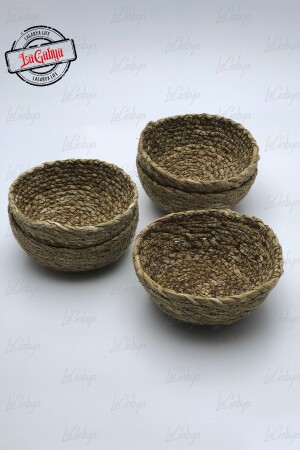 12 Pieces Wicker Knitted Snack Bowl 14cm Presentation Plate Wicker Organizer LGY-00125 - LaGabya