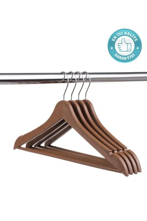 12 Pieces - Wooden Look Plastic A Quality Brown Clothes Hangers - Babylondy