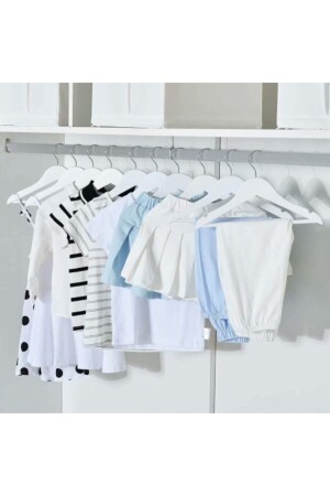 12 Stück Kunststoff-Kleiderbügel für Baby- und Kinderkleidung, weiß - Leonsas