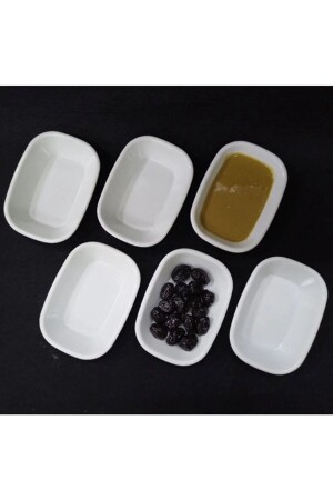 12 Stück Saucenschüssel Frühstücksteller Weiß Melamin 12x9cm Snacks Restaurant Streusel Ideal zum Frühstück MELAMİNTABAK333 - Tinsmith