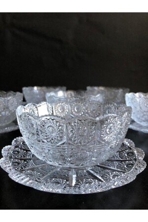 12-teilige Glas-Snackschale, Präsentationsschale, Magnolienschale, Snackschale, Puddingschale ALM088 - DİBA AVM