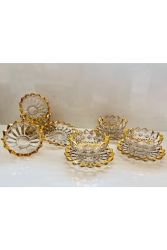 12-teilige Snackschale für 6 Personen Gold CTYGLASS51, - city glass