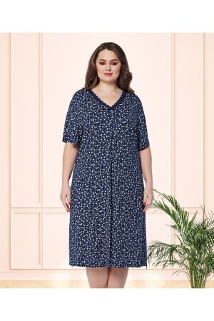12124 Plus Size Patterned Lace Nightgown - Cotpark