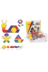 125 Parça Ahşap Eğitici Tangram Puzzle Blok Seti 8695656596261 - Wooden Toys