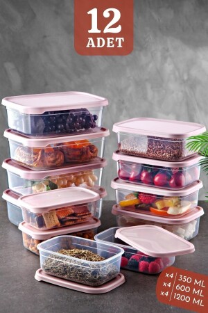 12'li Set Embox Dikdörtgen Erzak, Gıda Saklama Kabı Pudra NDY-EP-300-12 - Nandy Home