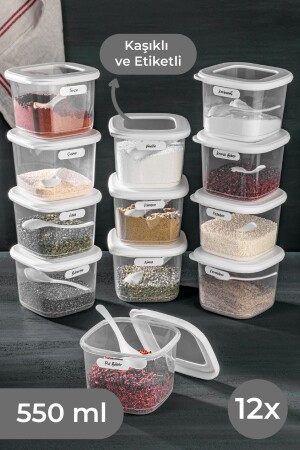 12pcs 0.55 Small Size Foil Square Food Storage Container Set with Label and Spoon White 12LI-055-2ab - Vienev