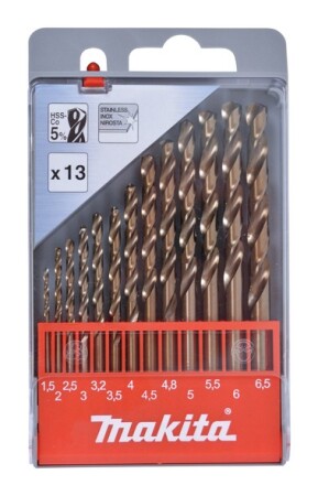 13-piece metal drill bit set MAKITA HSS Co5 1.5-6.5mm - Makita Accessories