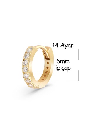 Piercing aus 14 Karat Gold / *Babygröße* Swarovski-Stein, kleiner Creolen-Ohrring, Huggie, klein. Beschreibung lesen - Garogold