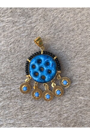 14 Carat Gold Black Beaded Assyrian Charm Seven-Eyed Pendant UCSRYN7GOZSYHBNCK - Bayar Gold