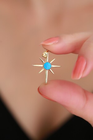 14 Carat Gold Blue Opal Stone North Star Pendant OTKYKU - Bayar Gold