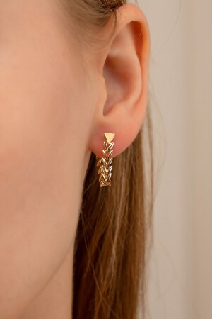 14 Carat Gold Dangle Pars Earrings 7144-GT - GençTaş Kuyumculuk