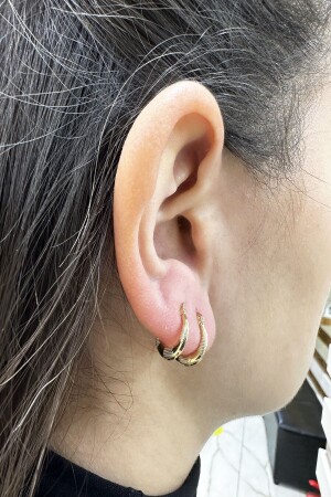 14 Carat Gold Dot Laser Pen Engraved Mini Hoop Earrings - Şamli Erdoğan