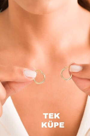 14 Carat Gold Hoop Earring 1-50 Cm Single Earring - Moom Mücevherat