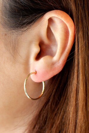 14 Carat Gold Hoop Earrings (22MM) kp2293 - Cenova Kuyumculuk