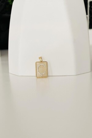 14 Carat Gold Letter O with Stone and Wire Necklace HRFKLYUCTLLTSLC1 - Bayar Gold