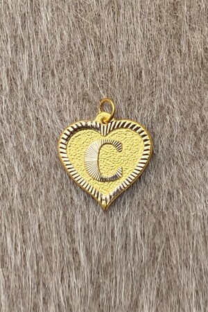14 Carat Gold Nostalgic Heart Pendant with Letter C UCHRFKLPNSTLJKC - Bayar Gold