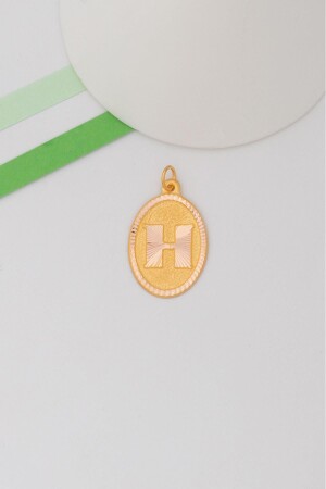 14 Carat Gold Nostalgic Oval H Letter Pendant UCHRFOVLYNSTLJKH - Bayar Gold