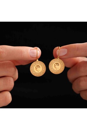 14 Carat Gold Quarter Earrings - Sembol Gold