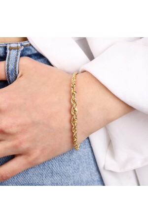 14 Carat Gold Rope Strain Bracelet 5 Mm Poppy T9989 - Sembol Gold