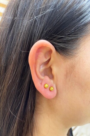 14 Carat Gold Screw Ball Earrings - Şamli Erdoğan