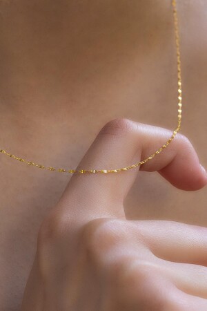 14 Carat Gold Thin Mirror Chain Necklace - Bayar Gold