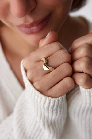 14 Carat Gold Twisted Ring - Yavuz Kuyumculuk