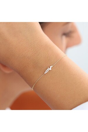 14 Carat Gold Zircon Stone Elegant Stylish Women's Bracelet GT-5173 - GençTaş Kuyumculuk