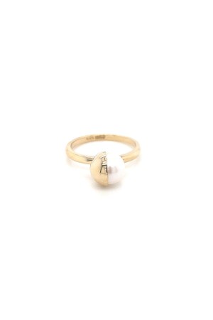 14 Carat Green Gold Freshwater Pearl Ball Women's Ring - Birinci1926
