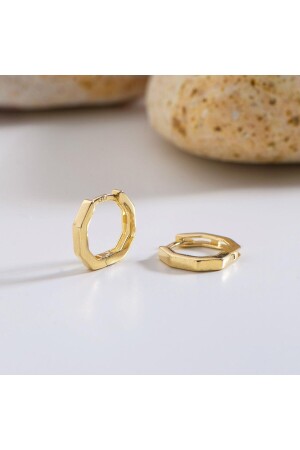 14 Carat Hexagon Small Hoop Gold Earrings 1-02 gr - Goldkupe