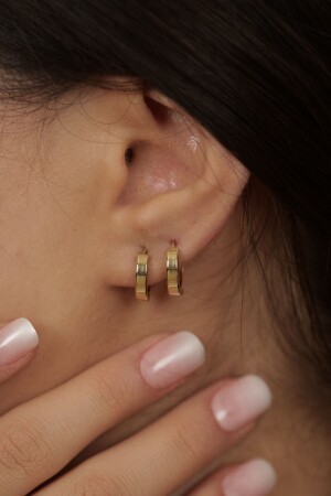14 Carat Hoop Women's Earrings - Gençtaş Kuyumculuk