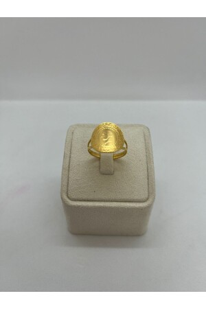 14 carat single quarter ring - Artemiskuyum