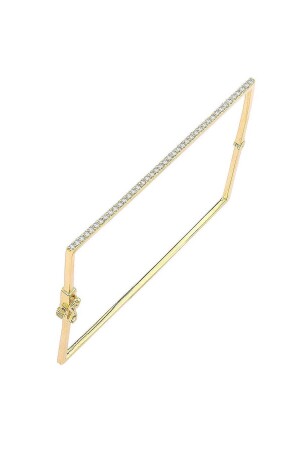 14 Karat Gold 0. Quadratisches Manschettenarmband mit 45 Karat Diamanten - Iryum