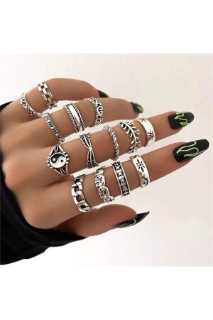 14 Piece Multiple Ring Set - Pelin Aksesuar