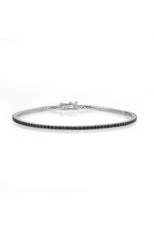 1.41ct Siyah Pırlantalı Suyolu Bileklik - Iryum