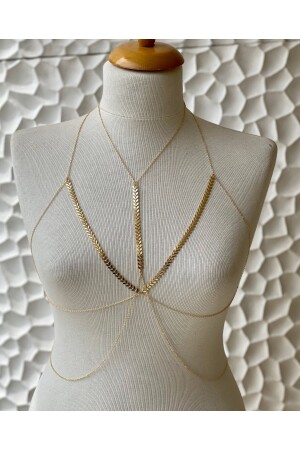 MNZ-14k سونا مطلي أسماك العظام السلسلة ملحق الجسم مزدوج مجموعة POP440 - pop up store